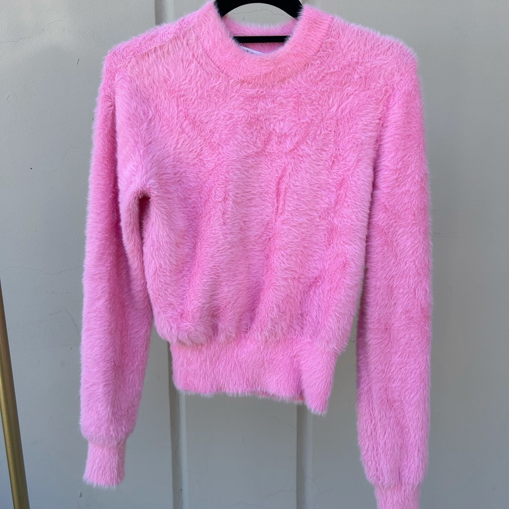 Alexander Wang pink fuzzy sweater size xs